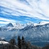 Ausblick auf Eiger, Mönch und Jungfrau im Winter